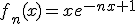 f_n(x)=xe^{-nx+1}