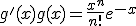 g'(x) + g(x) = \frac{x^n}{n!}e^{-x}