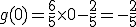 g(0)=\frac{6}{5}\times   0-\frac{2}{5}=-\frac{2}{5}