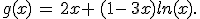 g(x)\,=\,2x+\,(1-\,3x)ln(x).
