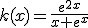 k(x)=\frac{e^{2x}}{x+e^x}