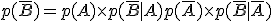 p(\overline{B}) = p(A) \times   p(\overline{B}|A) + p(\overline{A}) \times   p(\overline{B}|\overline{A})