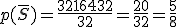 p(\overline{S}) = \frac{3216+432}{32} = \frac{20}{32} = \frac{5}{8}