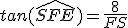 tan(\widehat{SFE})=\frac{8}{FS}