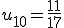 u_{10}=\frac{11}{17}