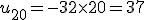 u_{20}=-3+2\times   20=37