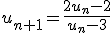 u_{n+1}=\frac{2u_n-2}{u_n-3}