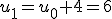 u_1=u_0+4=6
