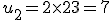 u_2=2\times   2+3=7
