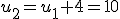 u_2=u_1+4=10
