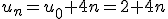 u_n=u_0+4n=2+4n