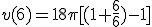 v(6)=18\pi[(1+\frac{6}{6})-1]