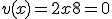 v(x) = 2x+8 = 0