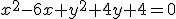 x^2-6x+y^2+4y+4=0