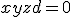 x+y+z+d = 0