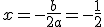 x=-\frac{b}{2a}=-\frac{1}{2}