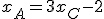 x_A=3x_C-2