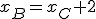 x_B=x_C+2