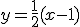 y=\frac{1}{2}(x-1)