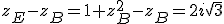 z_E-z_B=1+z_B^2-z_B=2i\sqrt{3}