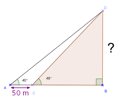 تمرين حساب المثلثات
