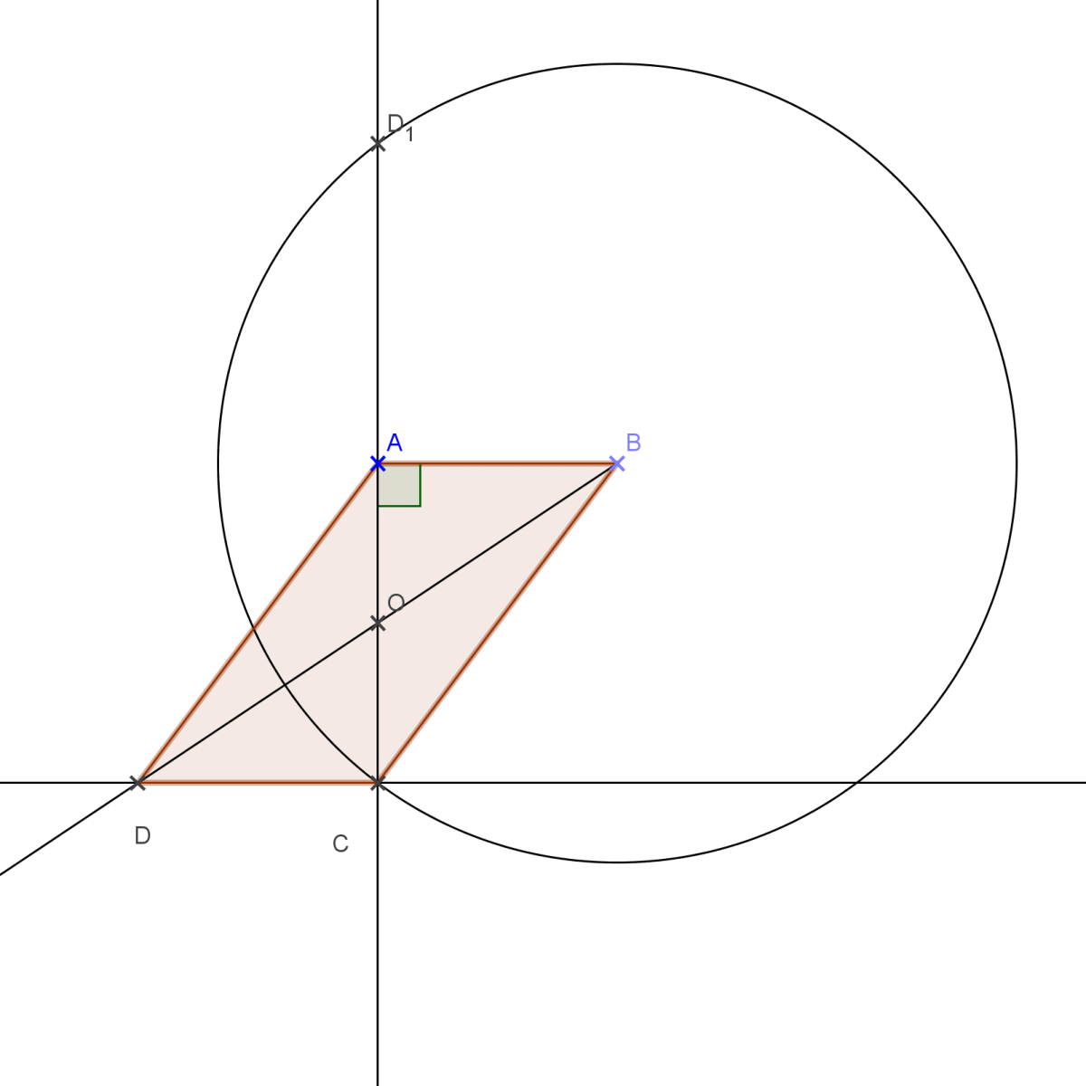 Construct a parallelogram ABCD.