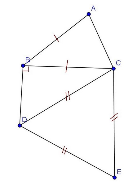 Geometric construction of triangle and quadrilateral.