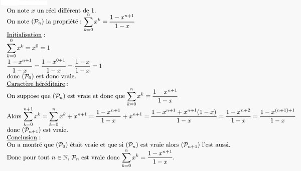 Raisonnement Par Récurrence : Corrigé Des Exercices En Terminale.