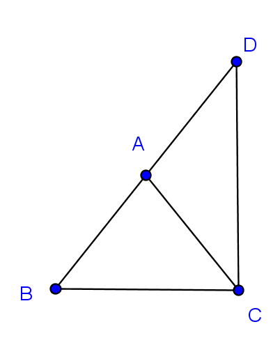 مثلث قائم الزاوية ودائرة مقيدة.