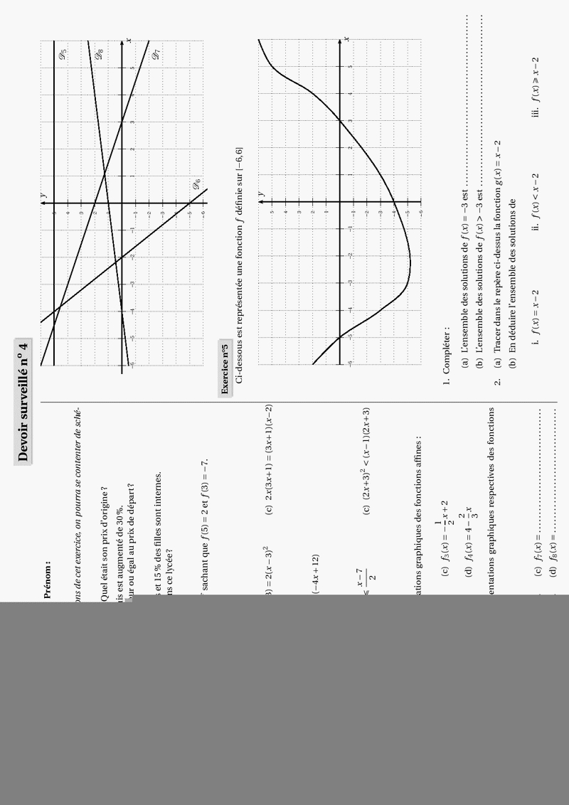 Contr les De Maths 2de Et Devoirs Surveill s Corrig s En Seconde 