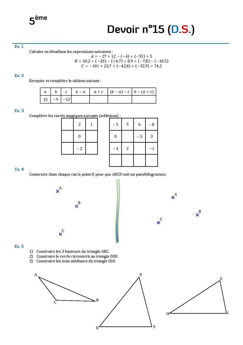 Devoir Maison 5eme Math matiques PDF Cours Exercices Examens Devoir Maison 5eme Math matiques PDF Cours Exercices Examens