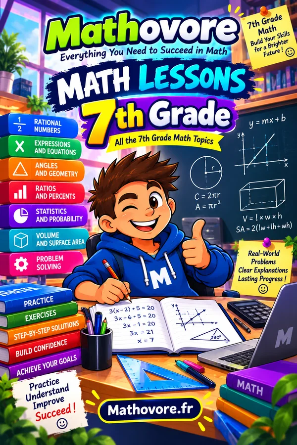 Cover of the Mathovore book “Grade 7 Math Lessons”, printable PDF