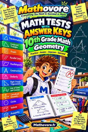 Geometry Math Tests with Answer Keys – Mathovore PDF book cover