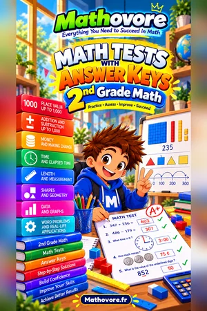 Grade 2 Math Tests with Answer Keys – Mathovore PDF book cover