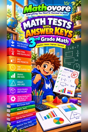 Grade 3 Math Tests with Answer Keys – Mathovore PDF book cover