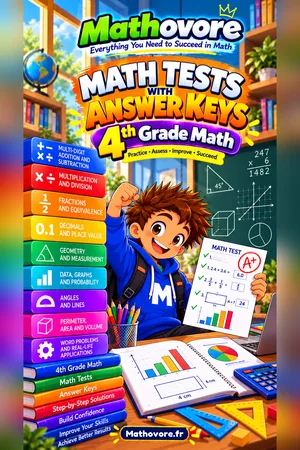 Grade 4 Math Tests with Answer Keys – Mathovore PDF book cover