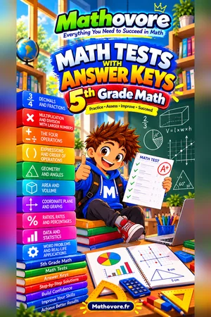 Grade 5 Math Tests with Answer Keys – Mathovore PDF book cover
