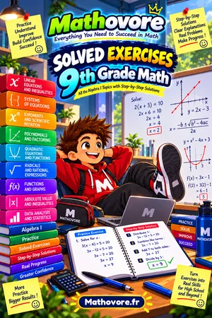 Algebra 1 Math Worksheets with Answer Keys – Mathovore PDF book cover