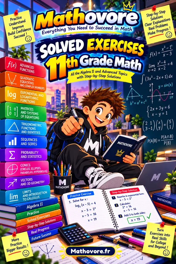 Cover of the Mathovore book “Algebra 2 Math Worksheets with Answer Keys”, printable PDF