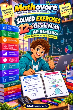 AP Statistics Math Worksheets with Answer Keys – Mathovore PDF book cover