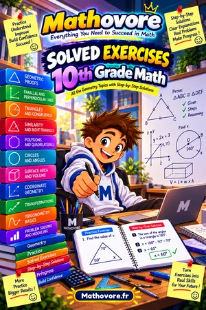 Geometry Math Worksheets with Answer Keys – Mathovore PDF book cover