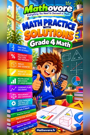 Grade 4 Math Worksheets with Answer Keys – Mathovore PDF book cover