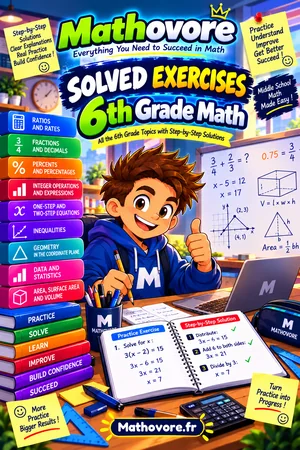 Cover of the Mathovore book “Grade 6 Math Worksheets with Answer Keys” (PDF)