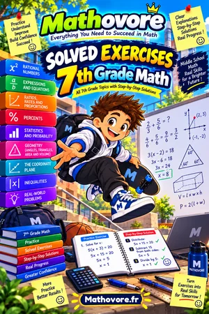 Grade 7 Math Worksheets with Answer Keys – Mathovore PDF book cover