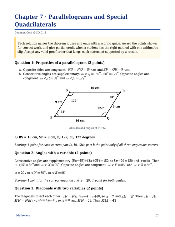 Page 102 of the Mathovore book “Geometry Math Tests with Answer Keys”