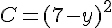 C=(7-y)^2