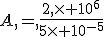 A,=,\frac{2,\times 10^6}{5\times 10^{-5}}