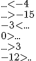 ...lt;-4\\...gt;-15\\-3lt;...\\0gt;...\\...gt;3\\-12gt;..