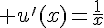 u'(x)=\frac{1}{x}