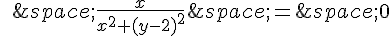 \quad\,\frac{x}{x^2+(y-2)^2}\,=\,0